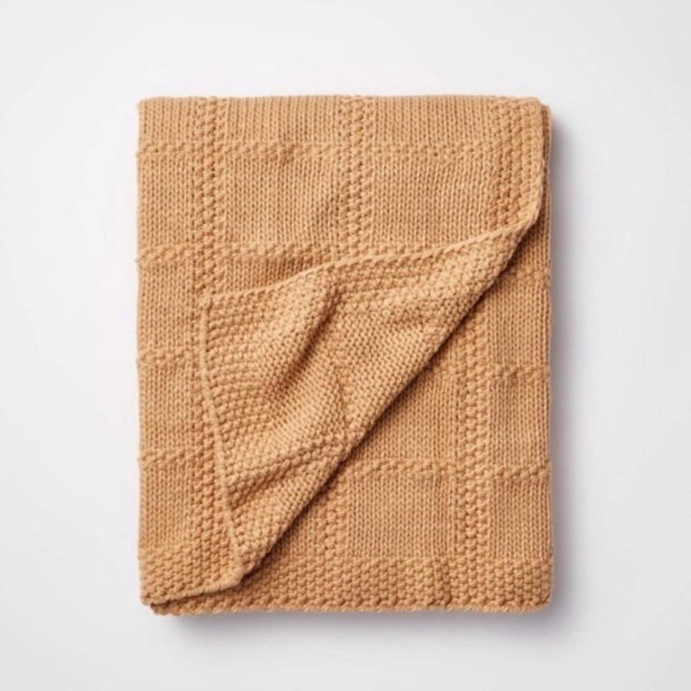 Studio McGee & Threshold Grid Knit Throw Blanket